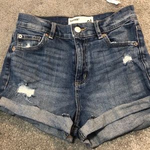 Dark wash denim shorts